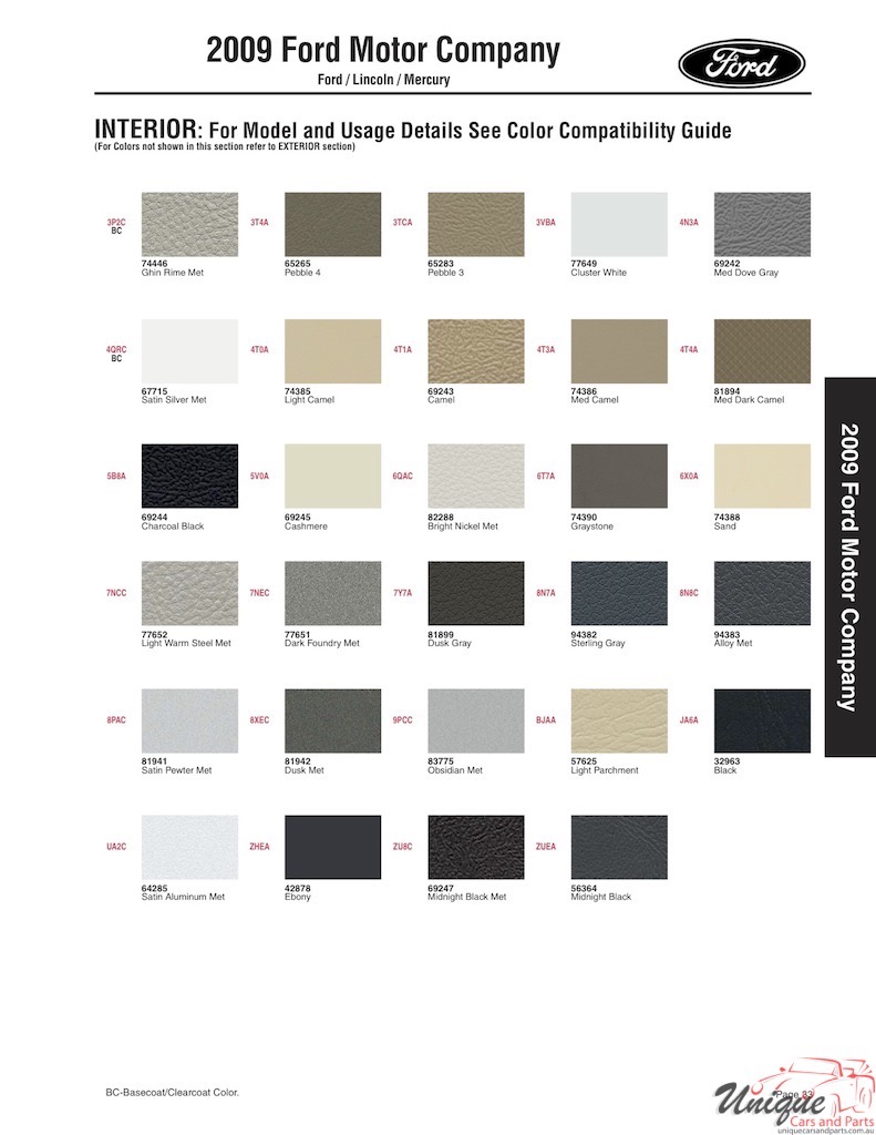 2009 Ford Paint Charts Sherwin-Williams 7